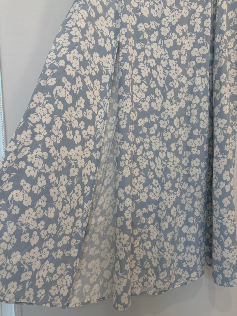 Reformation Women's Light Blue Floral Slip Skirt - Picture 3 of 12